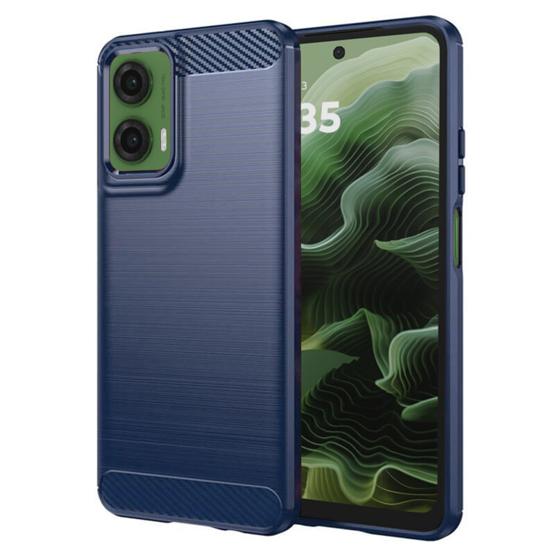 Husa Motorola Moto G35 Techsuit Carbon Silicone, albastru