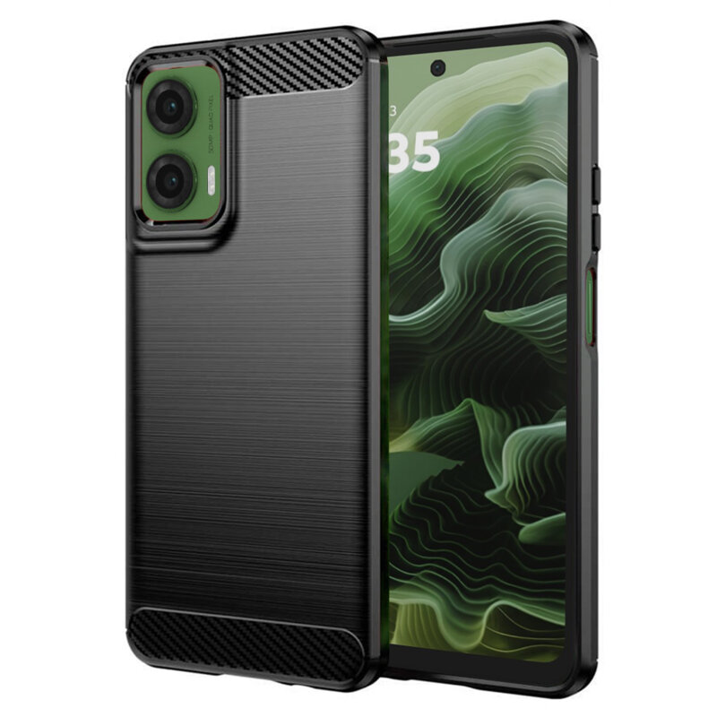 Husa Motorola Moto G35 Techsuit Carbon Silicone, negru