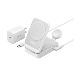 Incarcator wireless pentru Apple 3in1 Anker, 15W, B2557321, alb