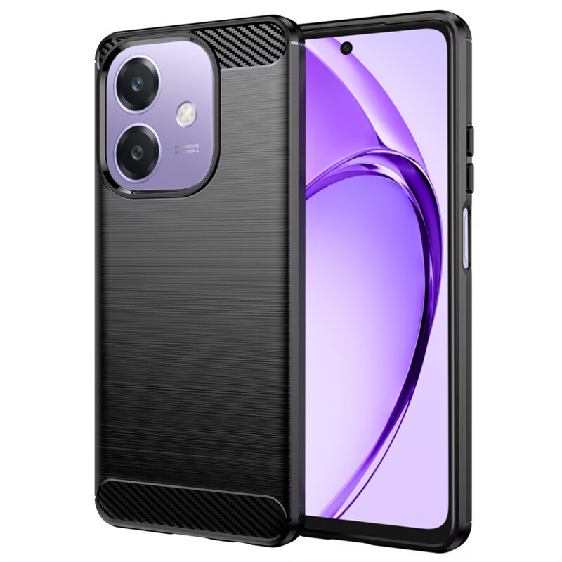 Husa Oppo A40 4G Techsuit Carbon Silicone, negru