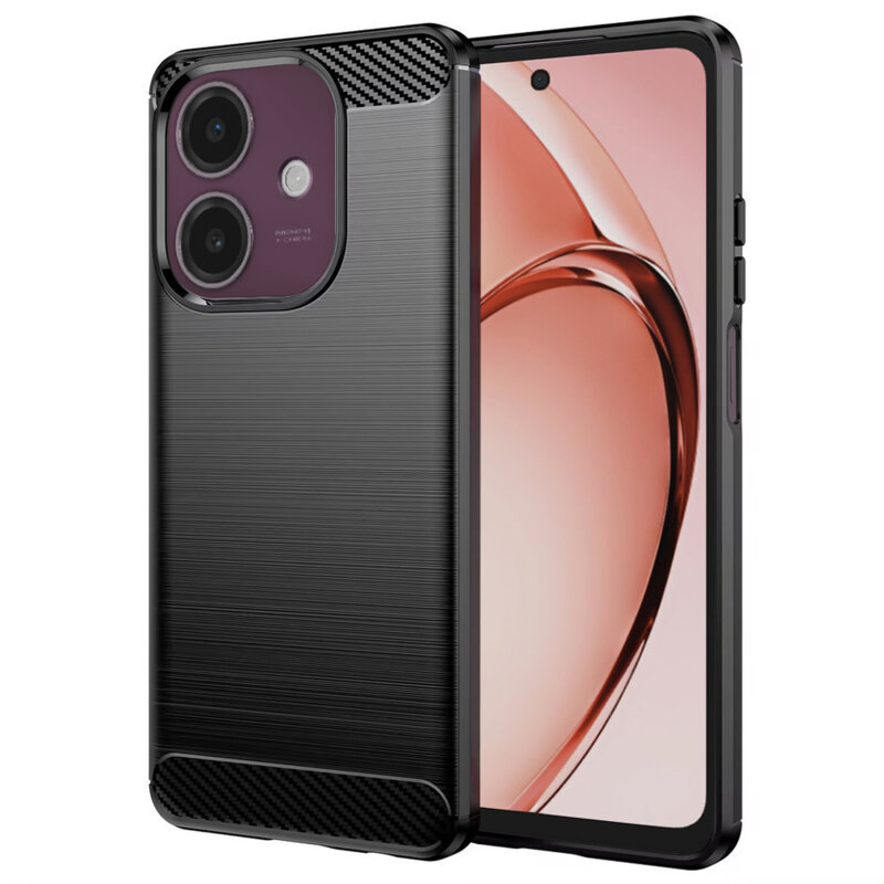 Husa Oppo A60 5G Techsuit Carbon Silicone, negru