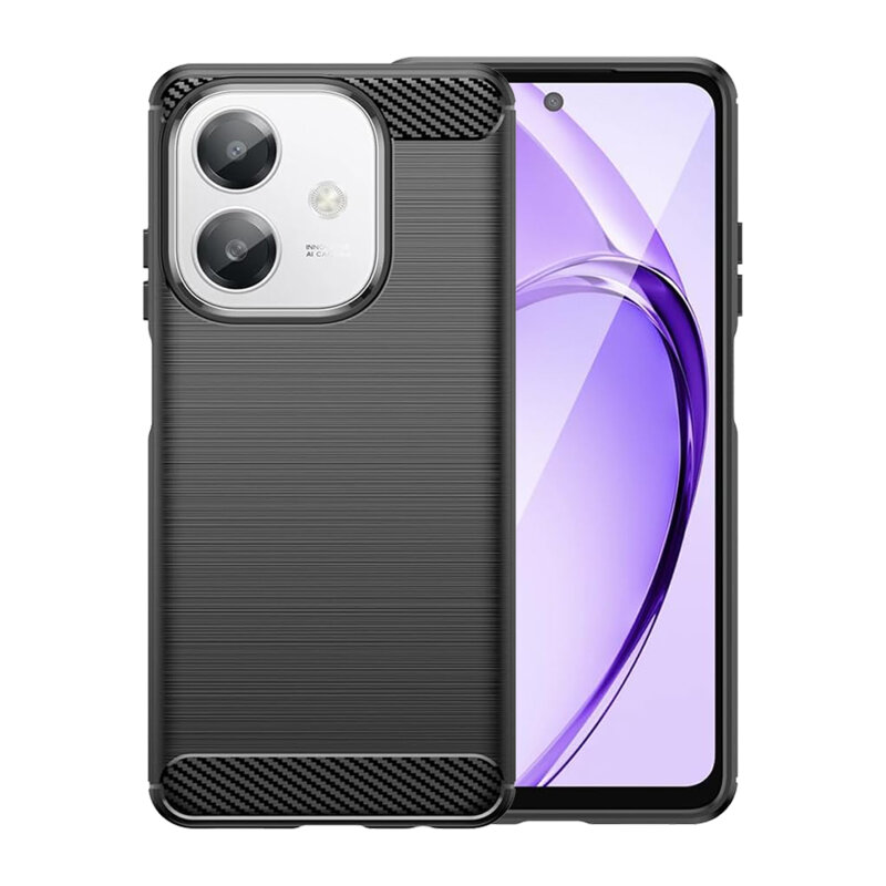 Husa Oppo A60 5G Techsuit Carbon Silicone, negru