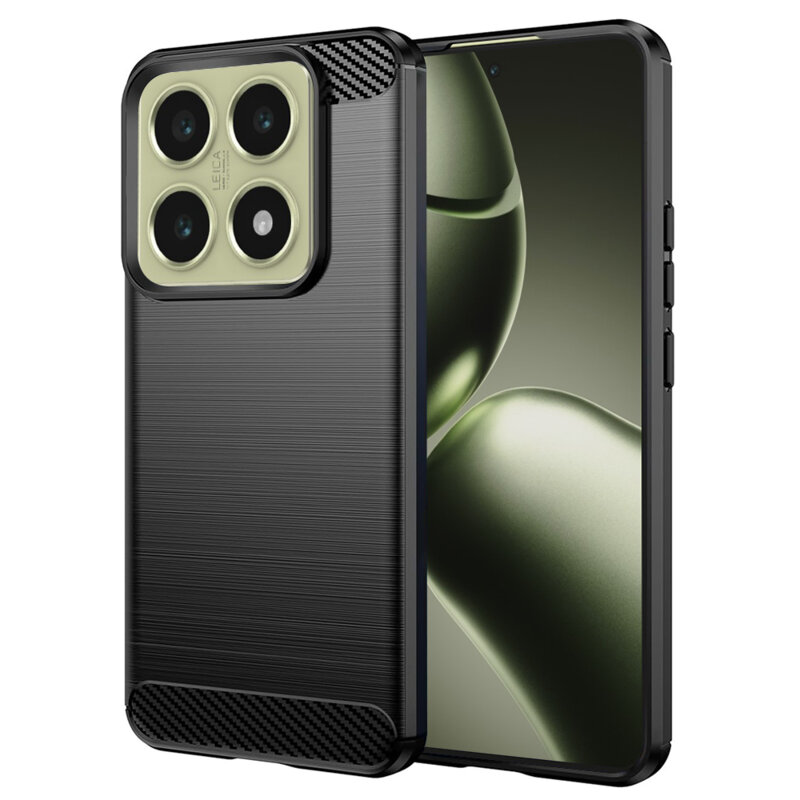 Husa Xiaomi 14T Techsuit Carbon Silicone, negru