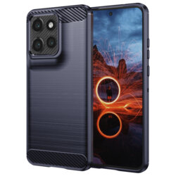 Husa Motorola ThinkPhone 25 Techsuit Carbon Silicone, albastru
