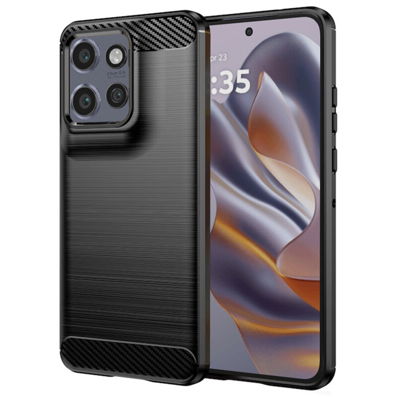 Husa Motorola Edge 50 Neo Techsuit Carbon Silicone, negru