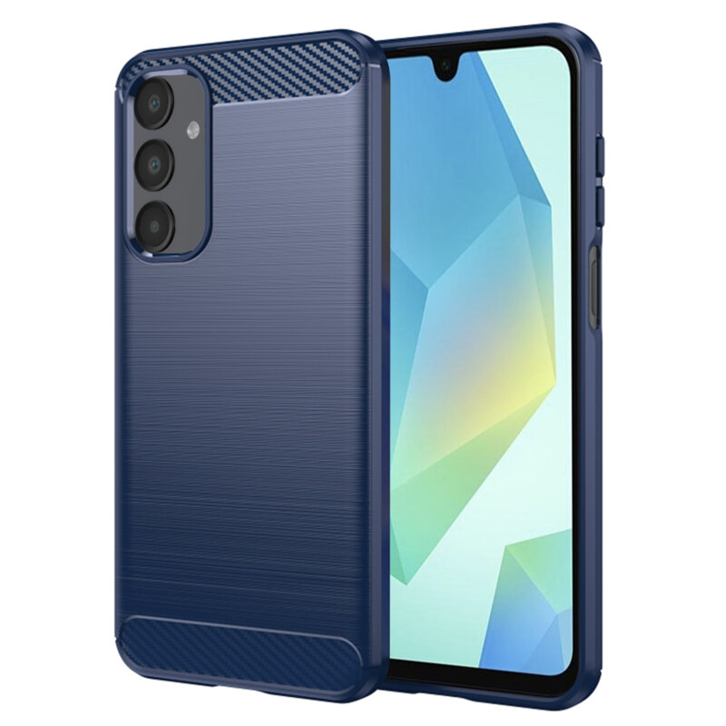Husa Samsung Galaxy A16 Techsuit Carbon Silicone, albastru