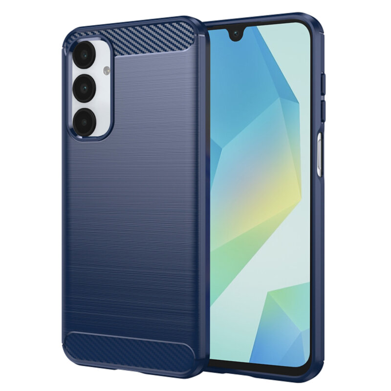 Husa Samsung Galaxy A16 5G Techsuit Carbon Silicone, albastru