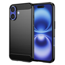 Husa iPhone 16 Techsuit Carbon Silicone, negru