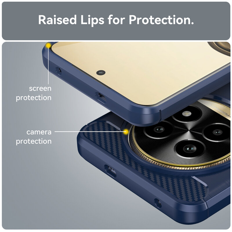 Husa Realme 13 Pro+ Techsuit Carbon Silicone, albastru