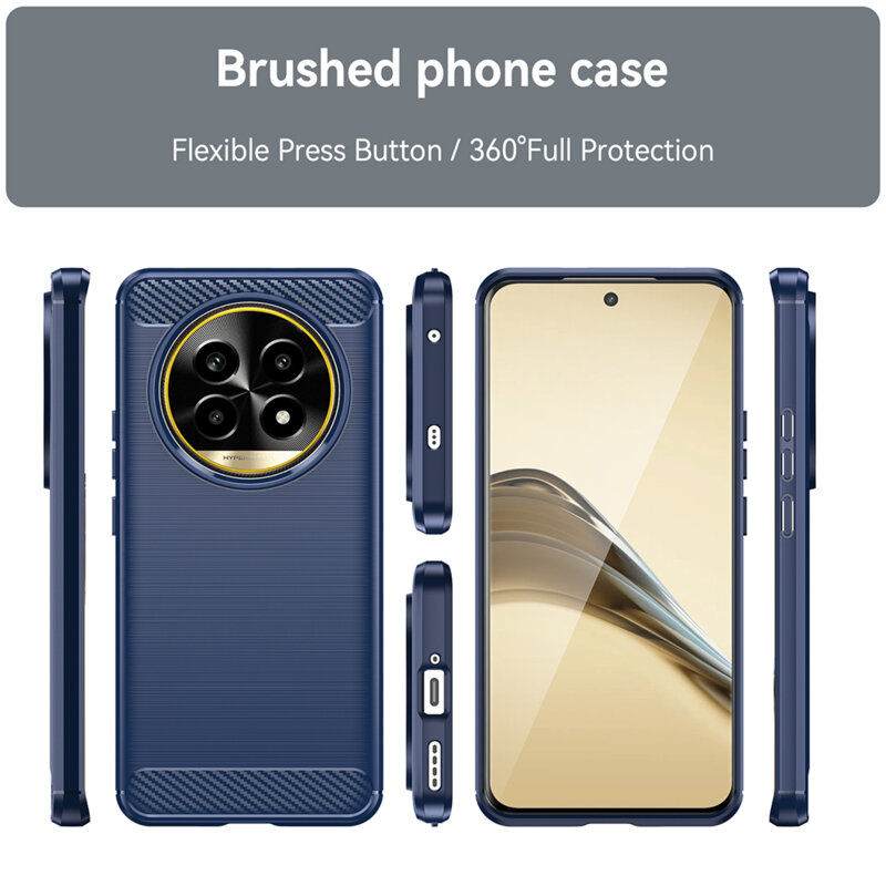 Husa Realme 13 Pro+ Techsuit Carbon Silicone, negru