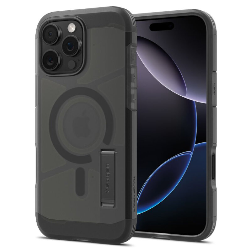 Husa iPhone 16 Pro Max Spigen Tough Armor MagSafe, negru mat