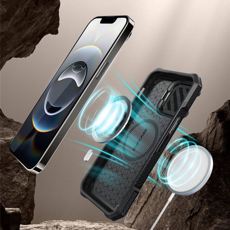 Husa iPhone 16e Supcase Unicorn Beetle XT MagSafe, negru