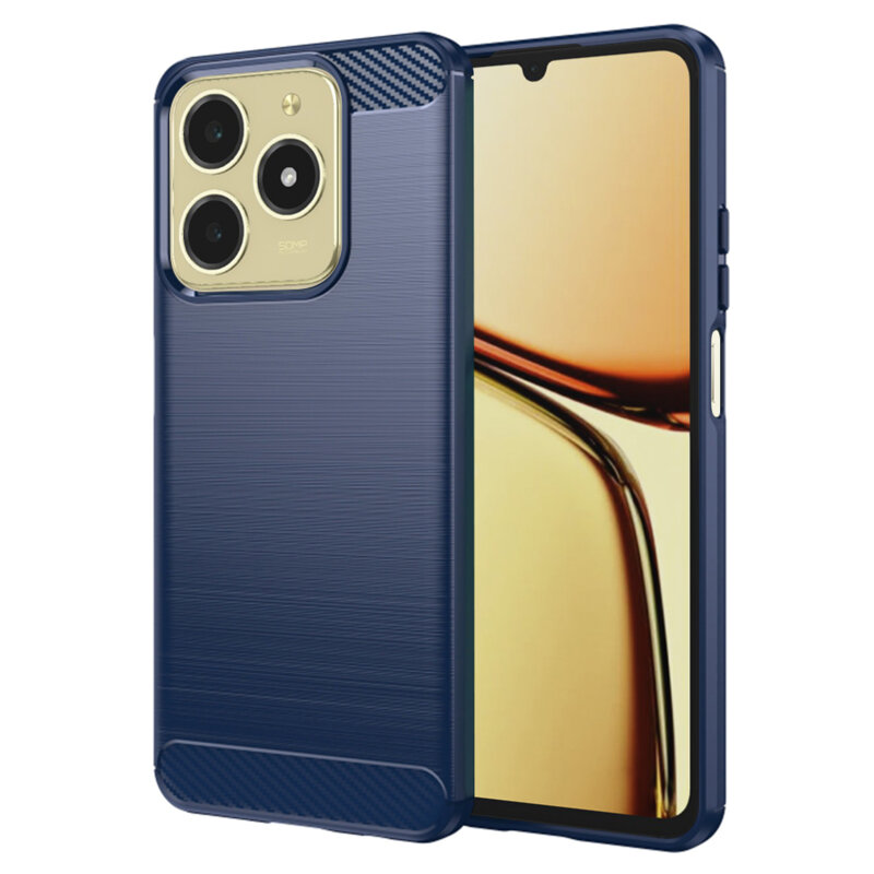 Husa Realme C61 Techsuit Carbon Silicone, albastru