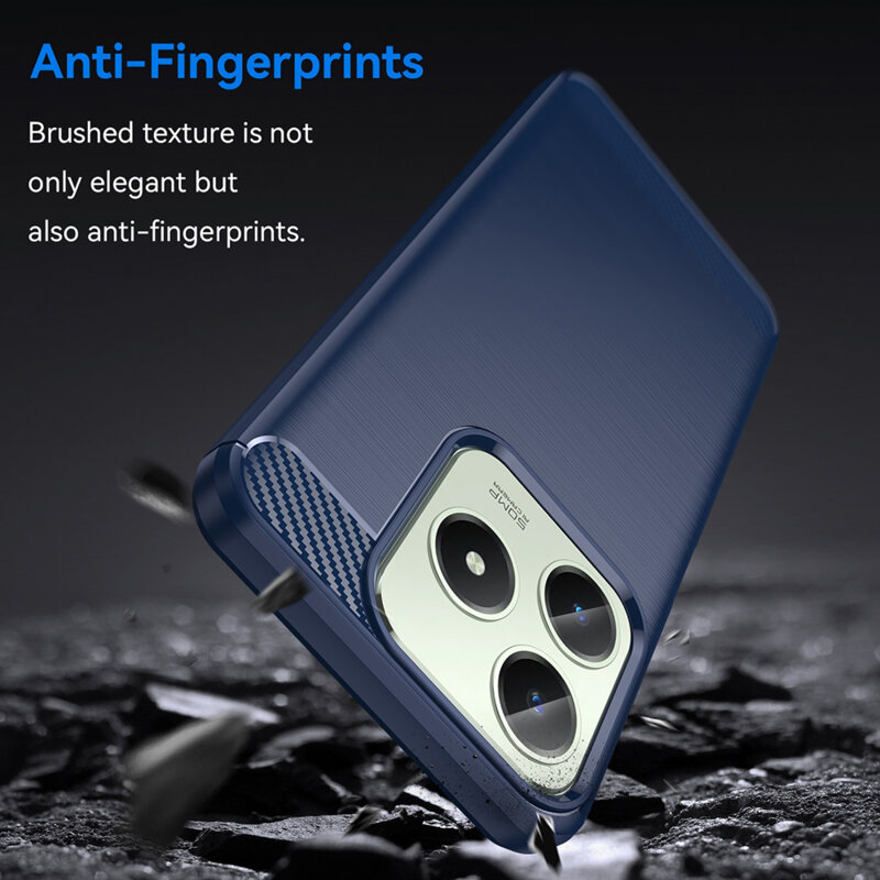 Husa Realme C61 Techsuit Carbon Silicone, negru