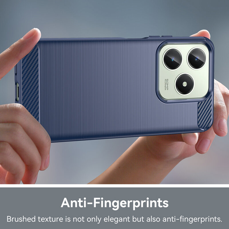 Husa Realme C61 Techsuit Carbon Silicone, negru