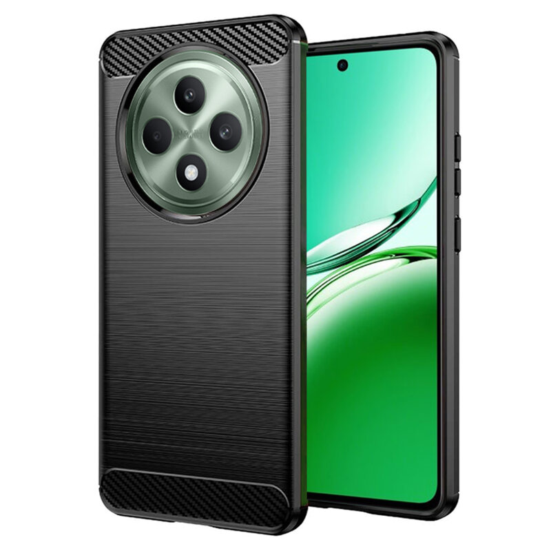Husa Oppo Reno12 F 4G Techsuit Carbon Silicone, negru