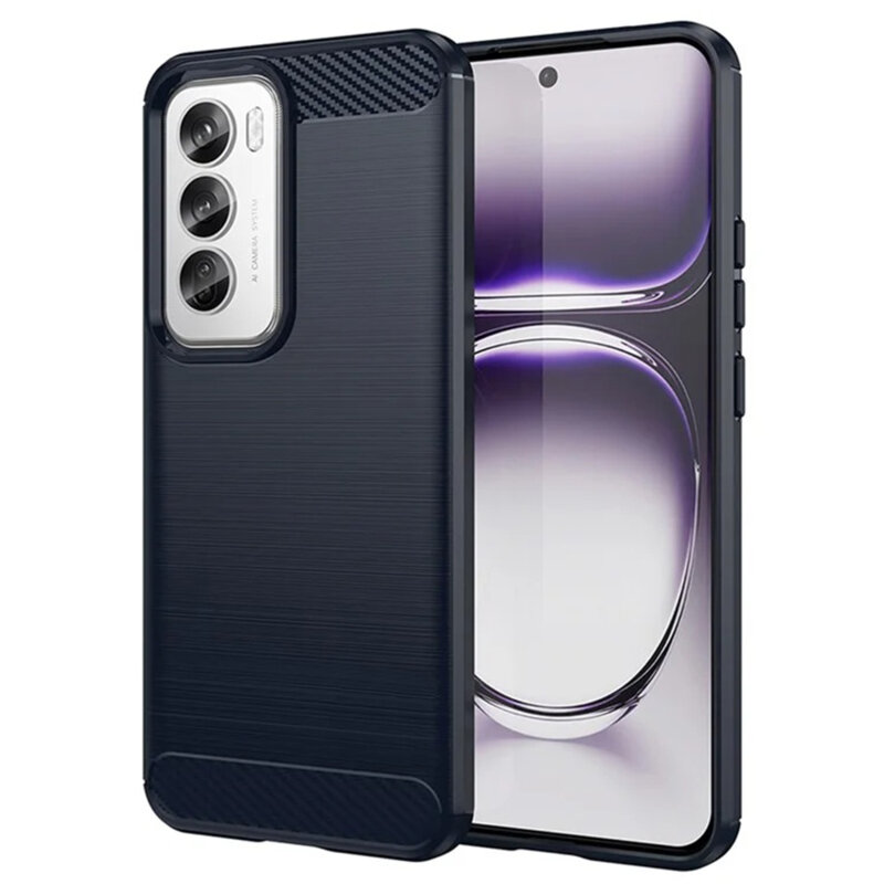 Husa Oppo Reno12 Techsuit Carbon Silicone, albastru
