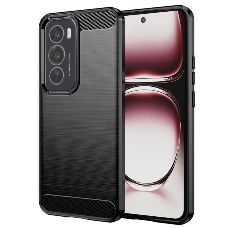 Husa Oppo Reno12 Pro Techsuit Carbon Silicone, negru