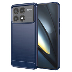 Husa Xiaomi Poco F6 Pro Techsuit Carbon Silicone, albastru