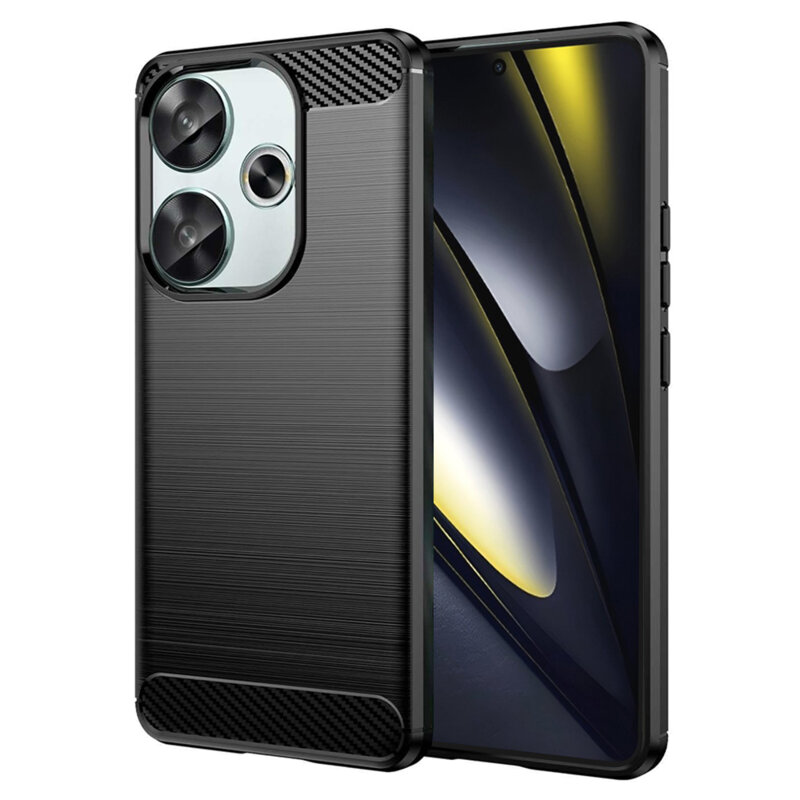 Husa Xiaomi Poco F6 Techsuit Carbon Silicone, negru