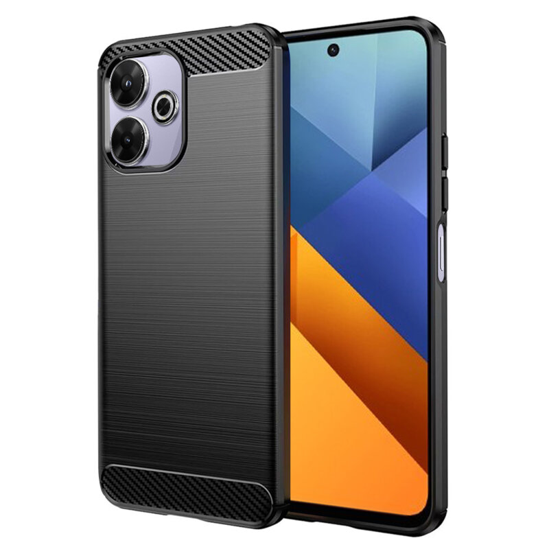 Husa Xiaomi Poco M6 4G Techsuit Carbon Silicone, negru