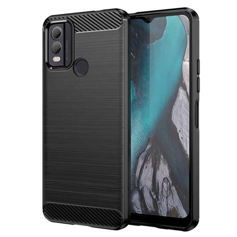 Husa Nokia C22 Techsuit Carbon Silicone, negru