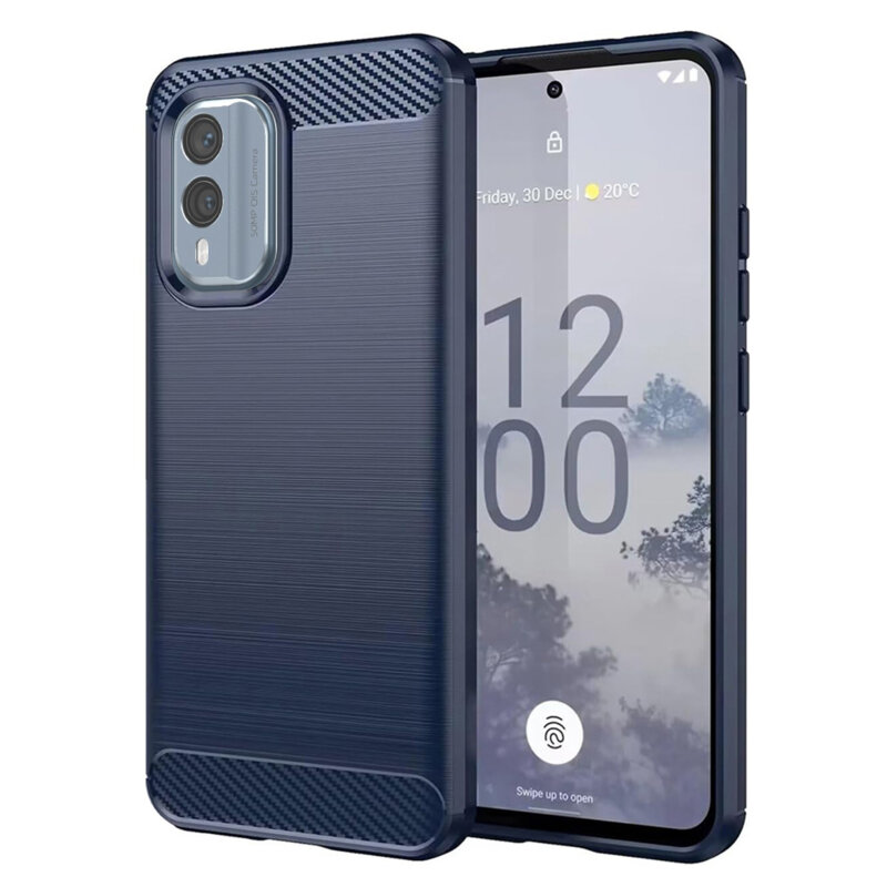 Husa Nokia X30 Techsuit Carbon Silicone, albastru