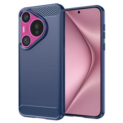 Husa Huawei Pura 70 Techsuit Carbon Silicone, albastru