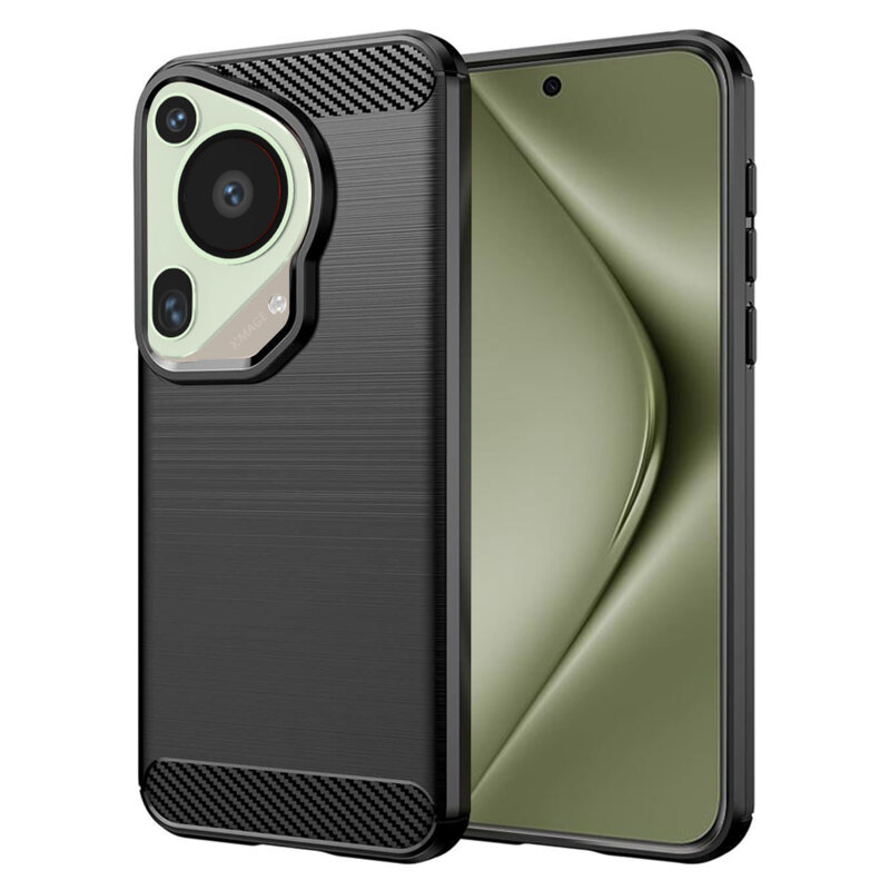 Husa Huawei Pura 70 Ultra Techsuit Carbon Silicone, negru