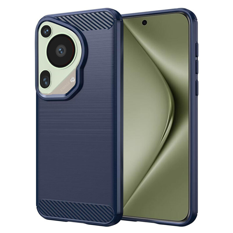 Husa Huawei Pura 70 Ultra Techsuit Carbon Silicone, albastru