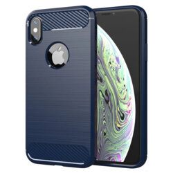Husa iPhone XS Techsuit Carbon Silicone, albastru
