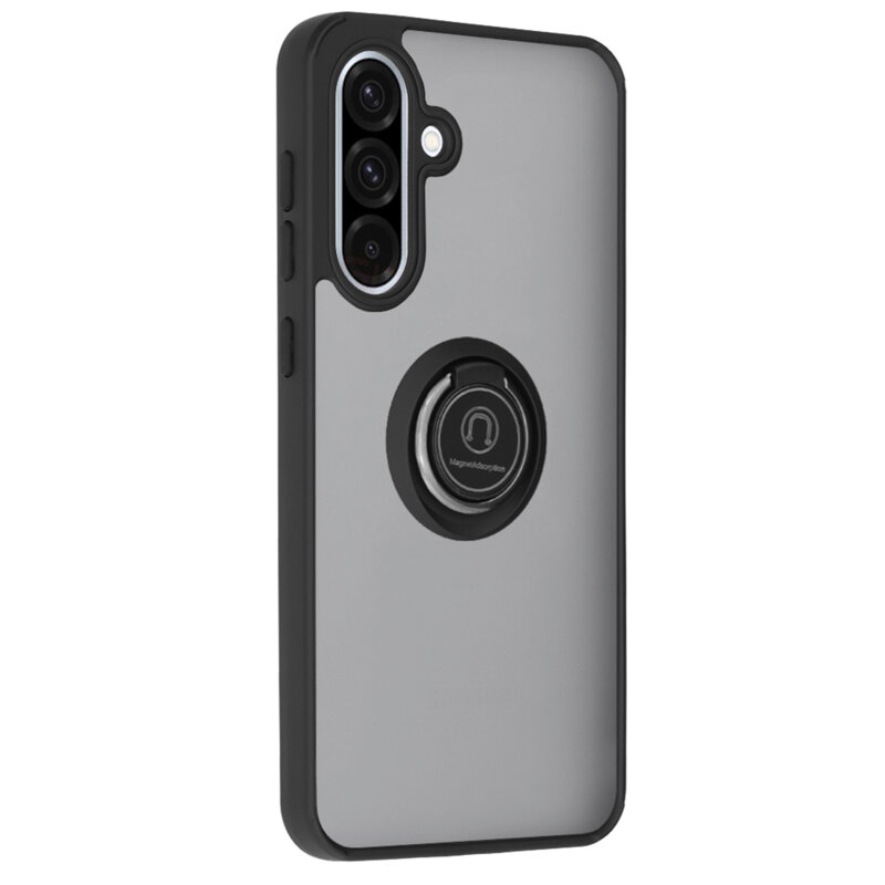 Husa Samsung Galaxy A56 5G Techsuit Glinth cu inel suport stand magnetic, negru