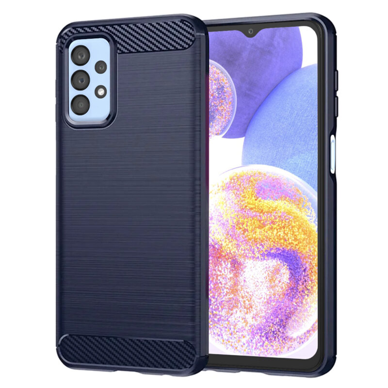 Husa Samsung Galaxy A23 Techsuit Carbon Silicone, albastru