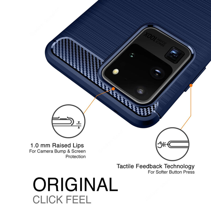 Husa Samsung Galaxy A23 5G Techsuit Carbon Silicone, albastru