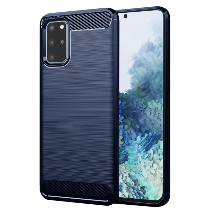 Husa Samsung Galaxy S20 Plus 5G Techsuit Carbon Silicone, albastru