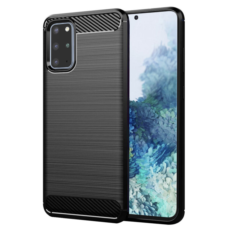 Husa Samsung Galaxy S20 Plus Techsuit Carbon Silicone, negru