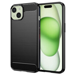 Husa iPhone 15 Plus Techsuit Carbon Silicone, negru