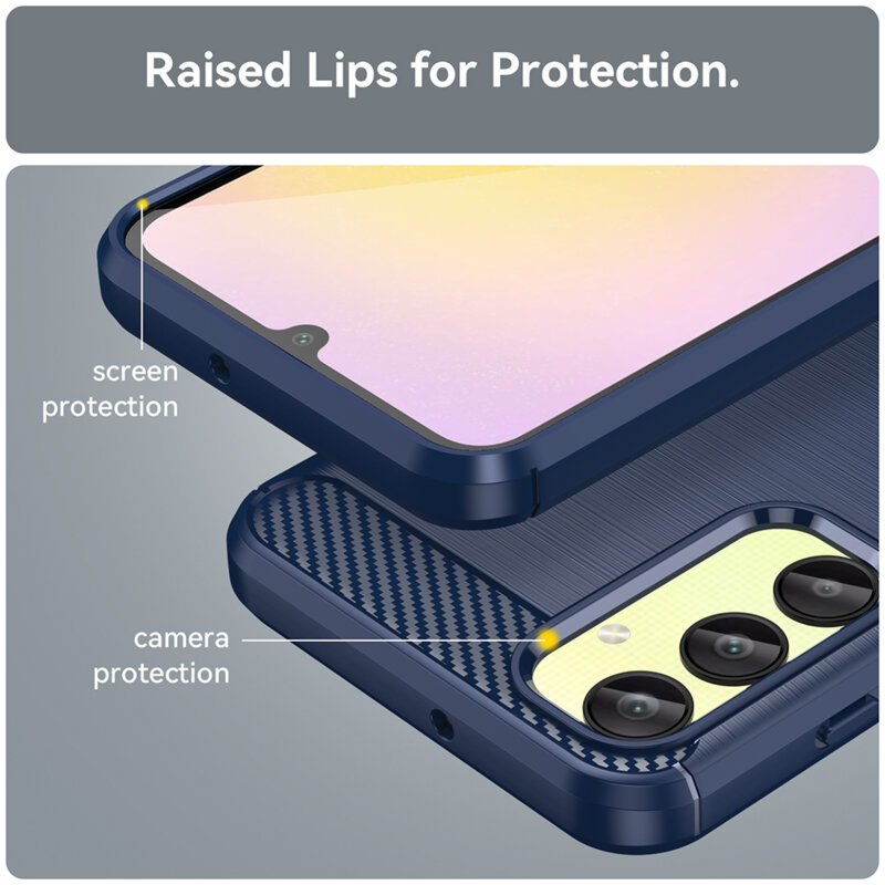 Husa Samsung Galaxy A14 5G Techsuit Carbon Silicone, albastru