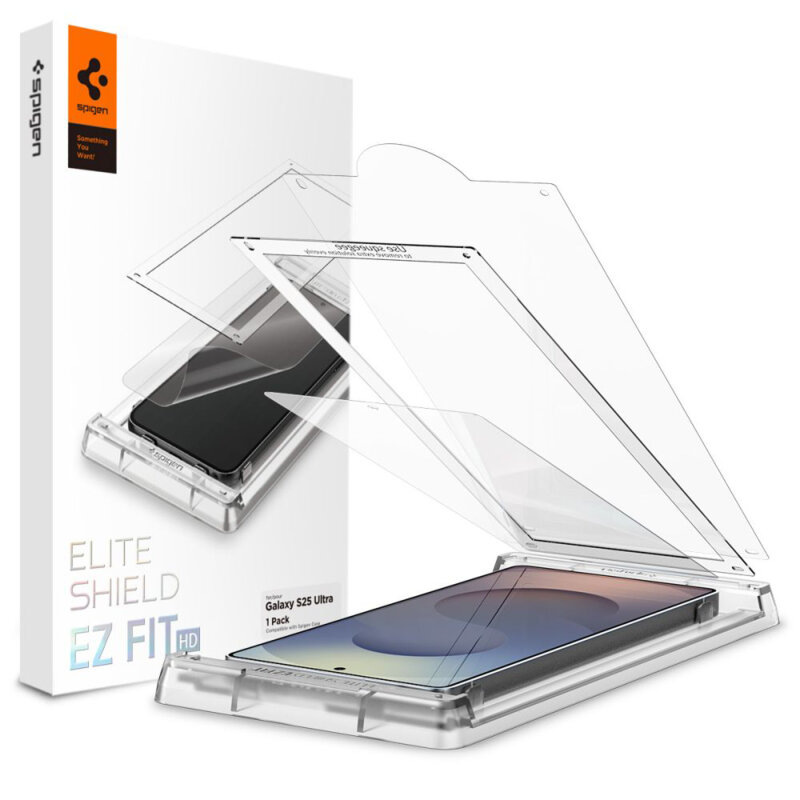 Folie Samsung Galaxy S25 Ultra Spigen Elite Shield EZ Fit HD, transparenta