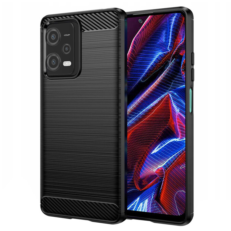 Husa Xiaomi Poco X5 Techsuit Carbon Silicone, negru