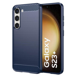 Husa Samsung Galaxy S23 Plus Techsuit Carbon Silicone, albastru