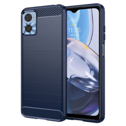 Husa Motorola Moto E22 Techsuit Carbon Silicone, albastru