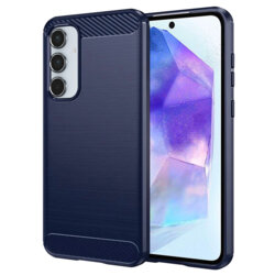 Husa Samsung Galaxy A55 5G Techsuit Carbon Silicone, albastru