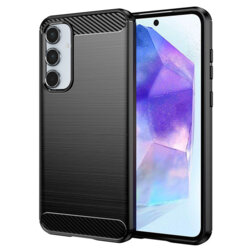 Husa Samsung Galaxy A55 5G Techsuit Carbon Silicone, negru