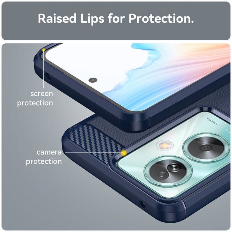 Husa OnePlus Nord N30 SE Techsuit Carbon Silicone, albastru