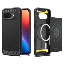 Husa Google Pixel 9a Spigen Rugged Armor MagSafe, negru mat