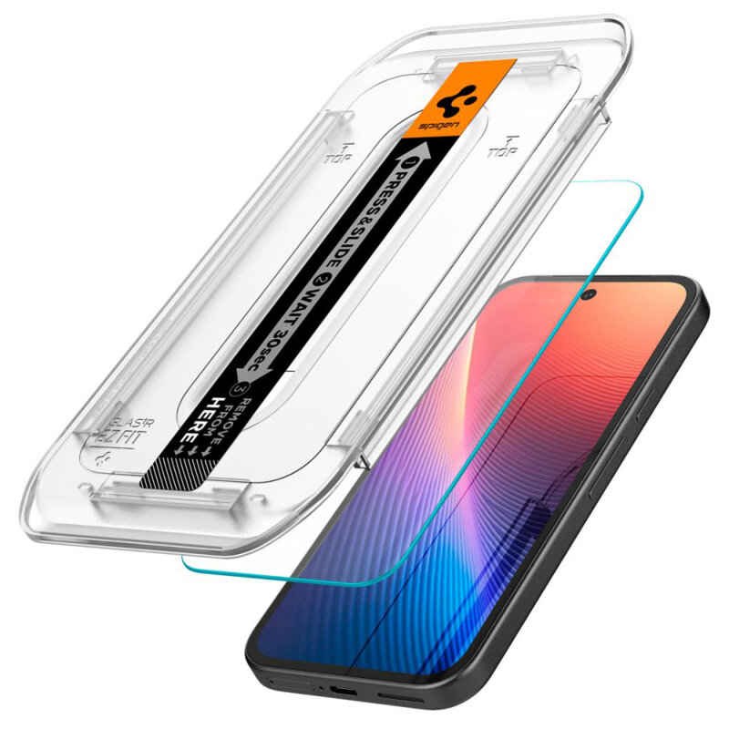 [Pachet 2x] Folie Google Pixel 9a Spigen Glas.tR EZ Fit, transparenta