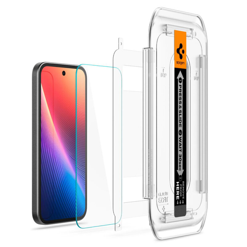[Pachet 2x] Folie Google Pixel 9a Spigen Glas.tR EZ Fit, transparenta