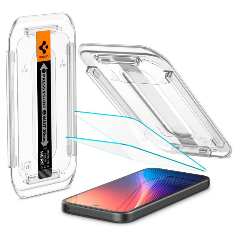 [Pachet 2x] Folie Google Pixel 9a Spigen Glas.tR EZ Fit, transparenta