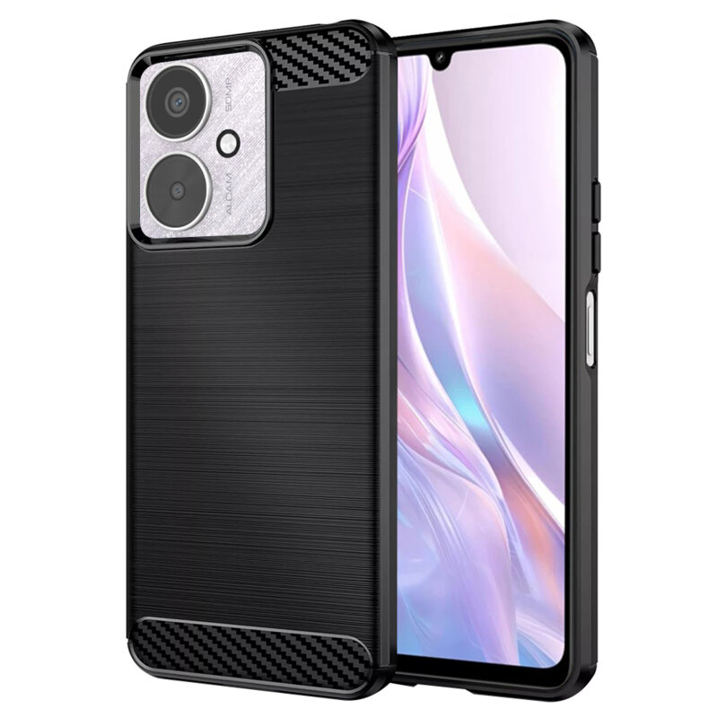 Husa Xiaomi Redmi 13C 5G Techsuit Carbon Silicone, negru